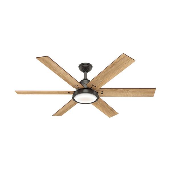 slide 2 of 42, Hunter 60" Warrant Ceiling Fan with LED Light, Wall Control - Windmill - Farmhouse, Industrial, Contemporary - ENERGY STAR