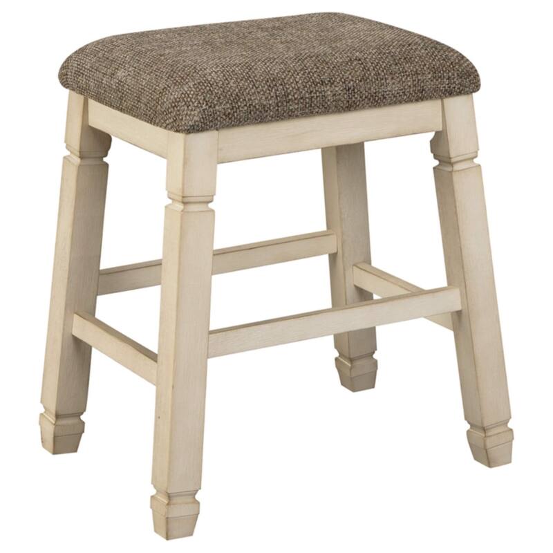 Bolanburg Farmhouse 24" Counter Height Upholstered Barstool, 2 Count, Whitewash