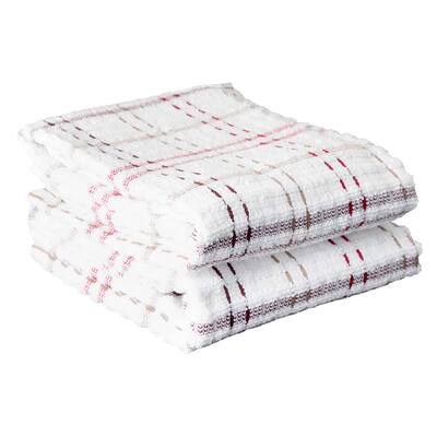 Royale Check Mocha Cotton Kitchen Towels (Set of 2)