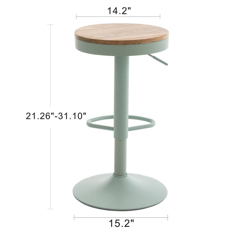 Adjustable Swivel Bar Chairs Backless Round Barstools Set of 2