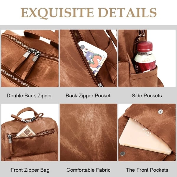 Backpack Purse for Womens Waterproof PU Leather Backpacks  display picture 2
