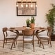 preview thumbnail 3 of 77, Fausett Mid-Century Modern 5 Piece Dining Set by Christopher Knight Home Beige/Walnut