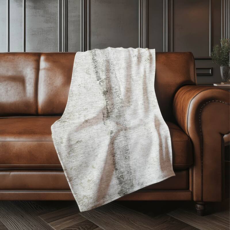Premium Machine Washable Modern Contemporary Sherpa Throw Blanket - Taupe - 4'2" x 5'10"