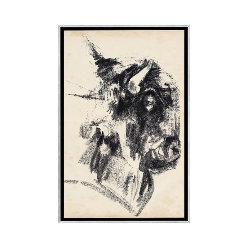 iCanvas "Bison Head Gesture I" by Jennifer Paxton Parker Framed