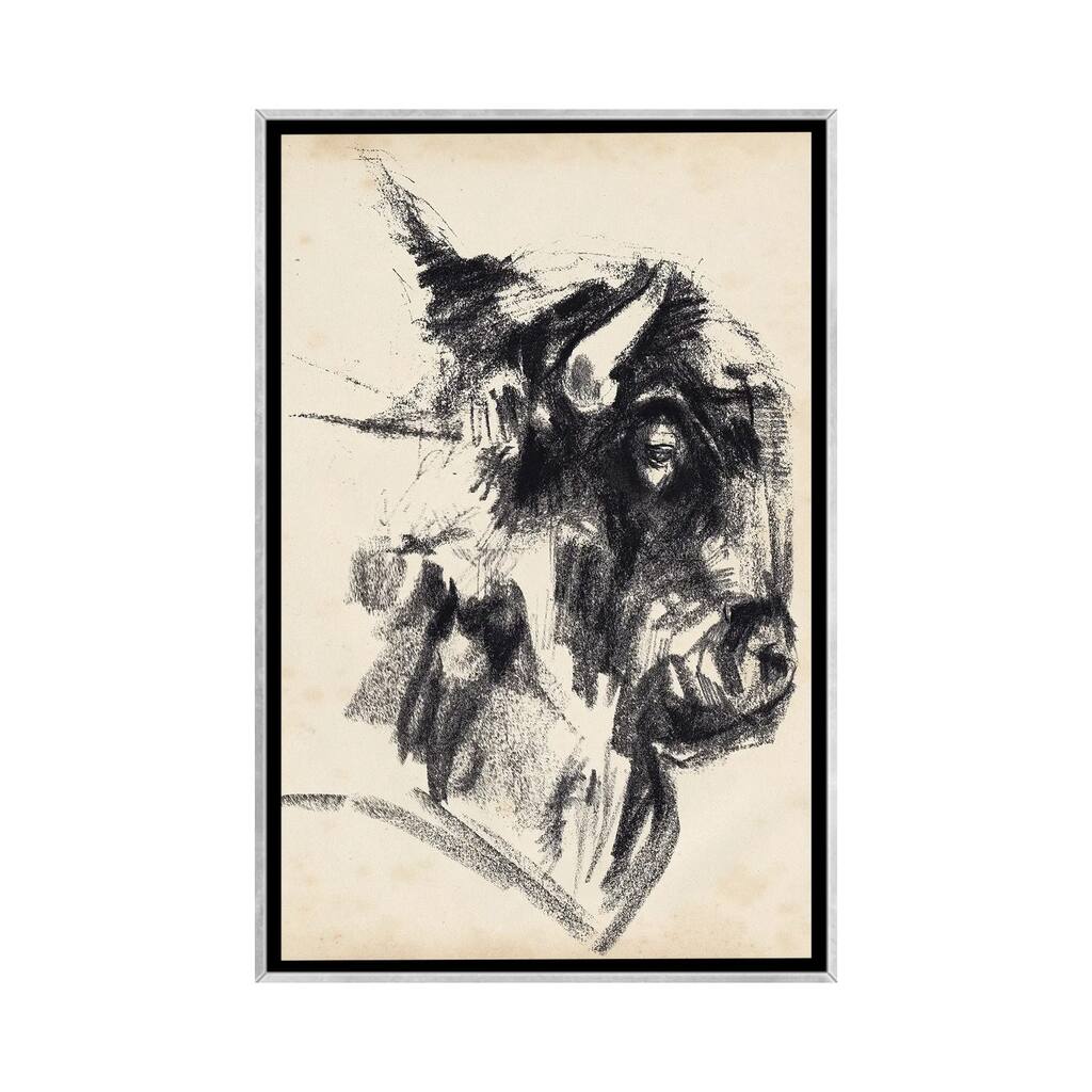 iCanvas "Bison Head Gesture I" by Jennifer Paxton Parker Framed