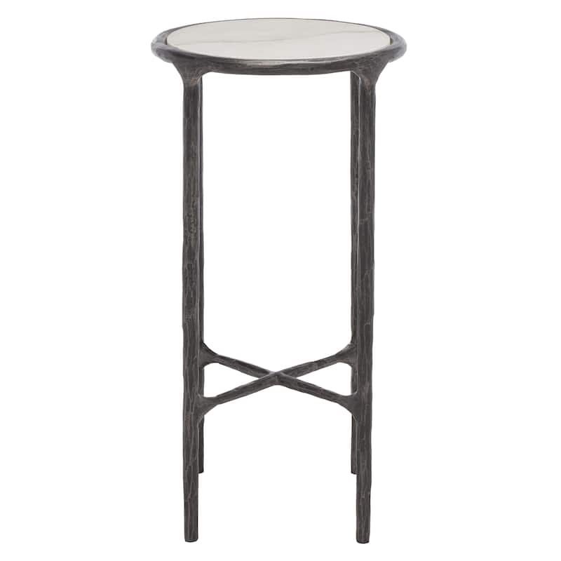 SAFAVIEH Couture Wubke Forged Metal Tall Round End Table, Fully Assembled - 12"W x 12"D x 24"H