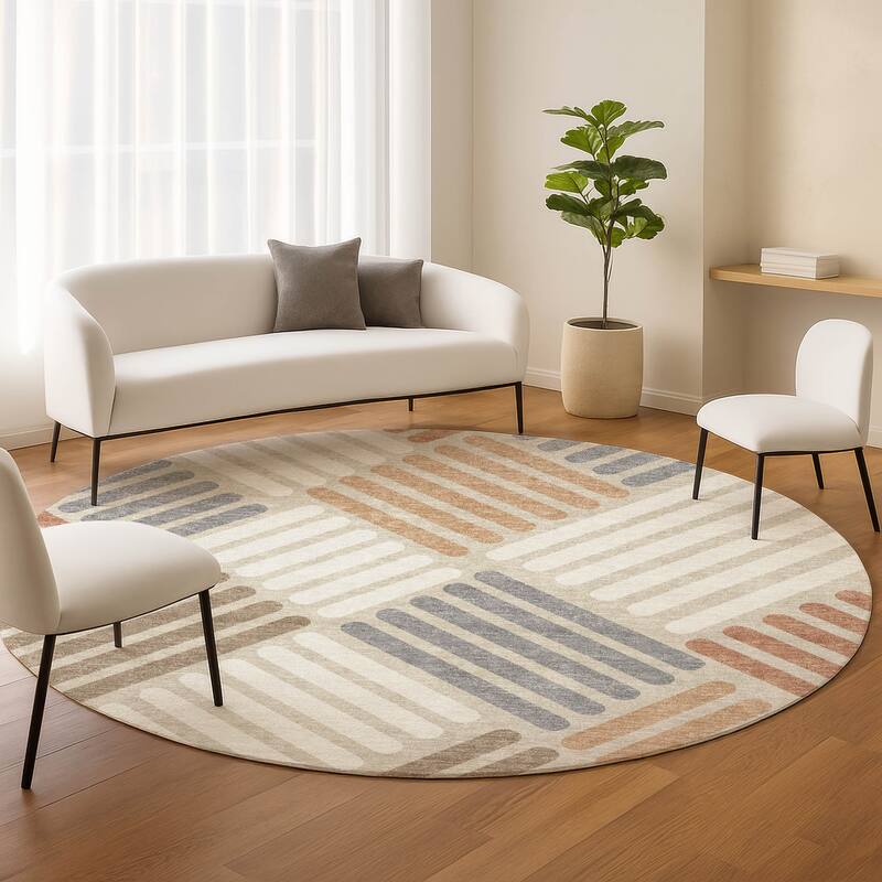 Machine Washable Indoor/ Outdoor Modern Weave Chantille Rug
