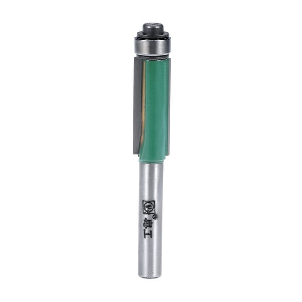 Router Bit 1/4 Shank 3/8" Cut Dia 25mm Depth Flush Trim Bit Bearing HSS Milling - Green - 1/4x3/8"