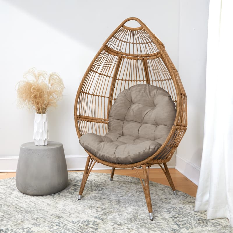 Sorra Home Velvet Egg Chair Replacement Cushion (Cushion Only) - Parchment