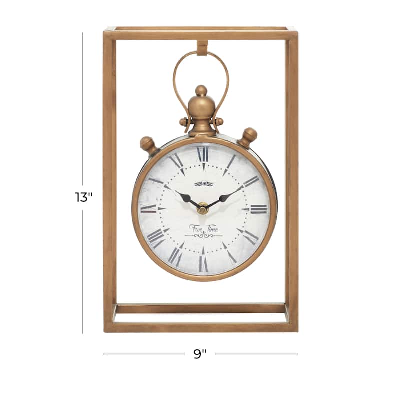 Metal Standing Stopwatch Clock - Bronze - Roche River Decor - 4"W x 9"L x 13"H