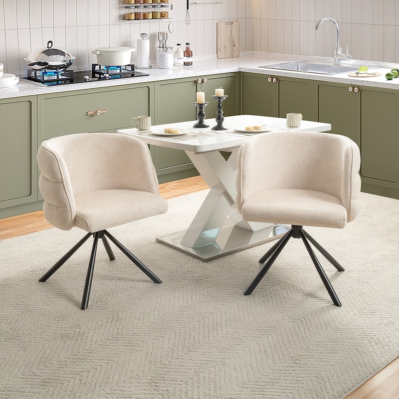 270° Swivel Home Office Desk Chairs Set of 2 Modern Dining Chairs for Vanity Living Room Bedroom Study Room