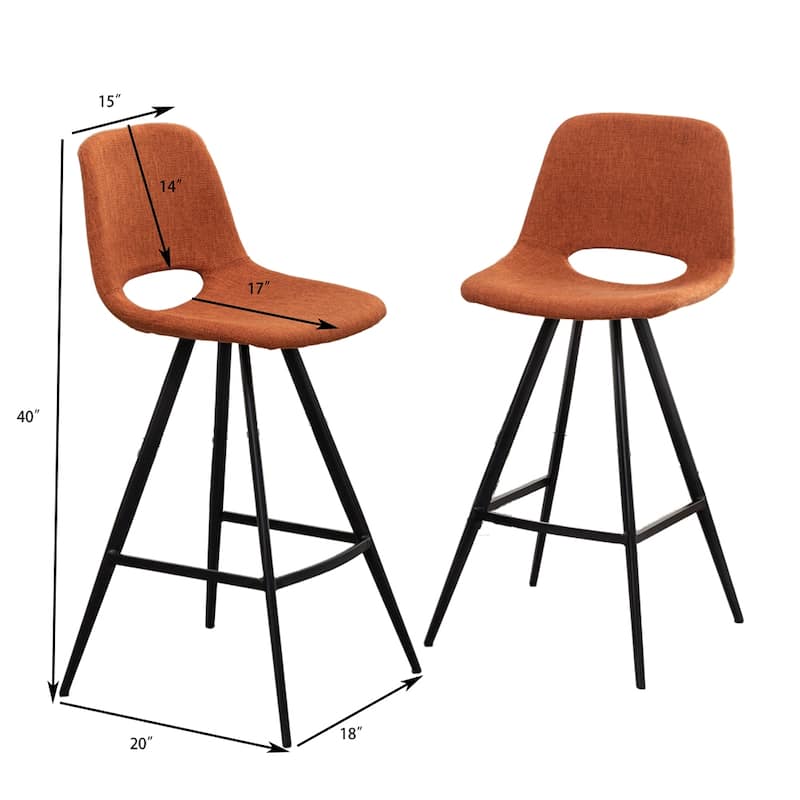 Fabric Kitchen 28.25" Counter Height Stools,Set of 2