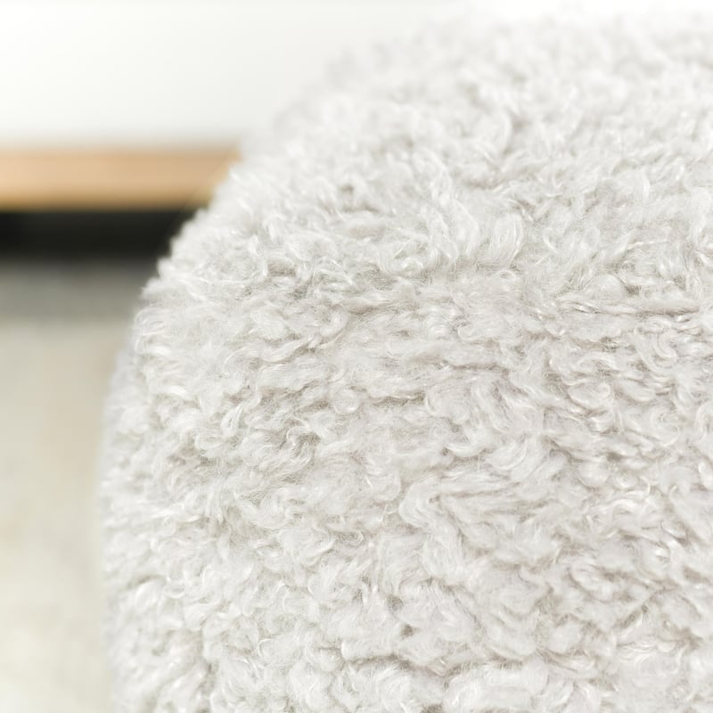 Villa by Classic Home Carters 18" Faux Wool Shearling Pouf