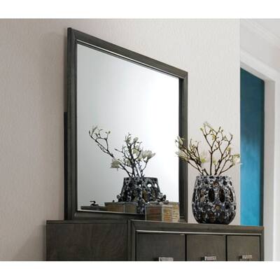 Mirror in Gray Wood,Transitional Style