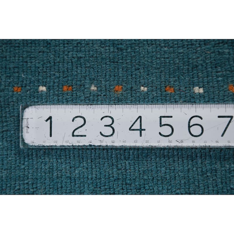 Hand Knotted Oriental 100% Wool Carpet Tribal Tribal Navy Blue & Blues Gabbeh Runner Rug - 9' 9'' X 2' 7''