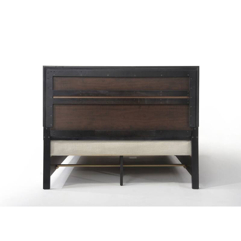 Queen Size Wood Storage Bed with Drawer and Box Spring Required