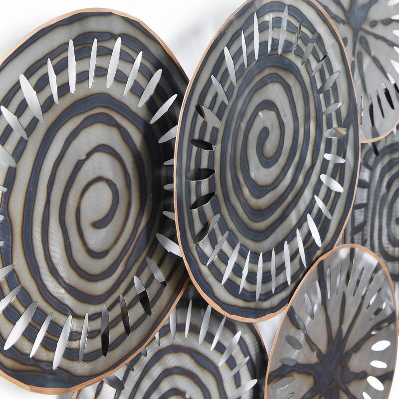 Colorful Hand Painted Etched Metal Wall Sculpture