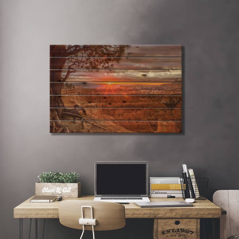 USA, Utah, Bryce Canyon National Park. Sunrise on canyon. Print On Wood by Jaynes Gallery - Multi-Color