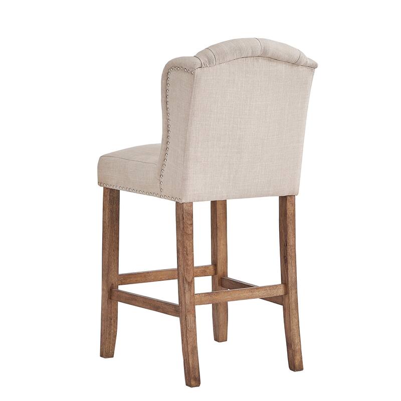 Lakin Tufted Linen Upholstered Stool (Set of 2) by iNSPIRE Q Artisan