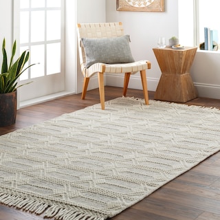 Livabliss Kerah Bohemian Handmade Wool & Jute Area Rug
