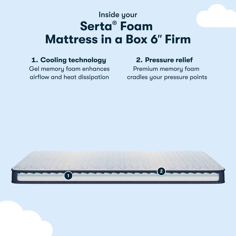 Serta Sleep to Go 6" Memory Foam Firm Mattress in a Box