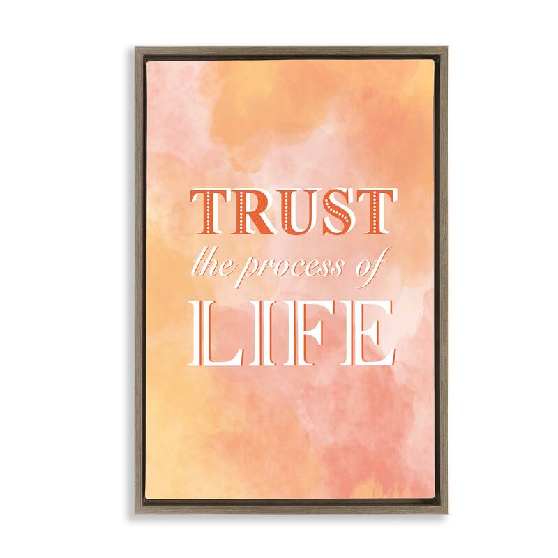 Stupell Trust The Process Of Life Framed Floater Canvas Wall Art Design By Martina Pavlova - 21 x 31 - Brown
