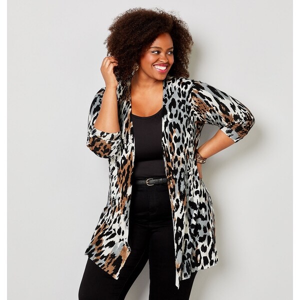 womens animal print cardigan