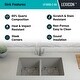 preview thumbnail 5 of 12, Lexicon Double Bowl 50/50 Undermount Granite Kitchen sink Galaxy Concrete - 19" W x 32" L x 9.75" H