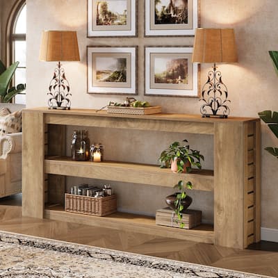 71" Long Console Tables for Entryway, 3-Tier Wooden Sofa Table