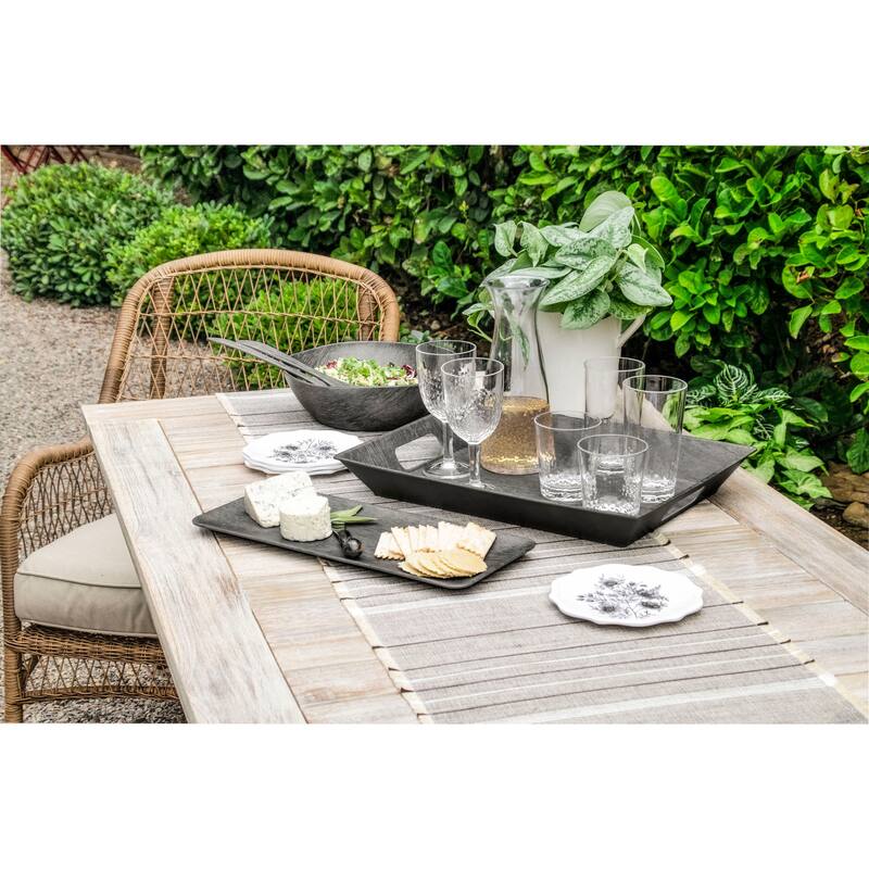 Abode Homewares Faux Real Blackened Melamine Wood-look Serving Utensils - Black - 12.6" x 3.5"