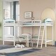 preview thumbnail 1 of 25, Both Stylish and Durable Versatility Twin L-Shaped Solid Pine Wood Bunk Bed and Loft Bed,A Wonderful Bed For 3 White