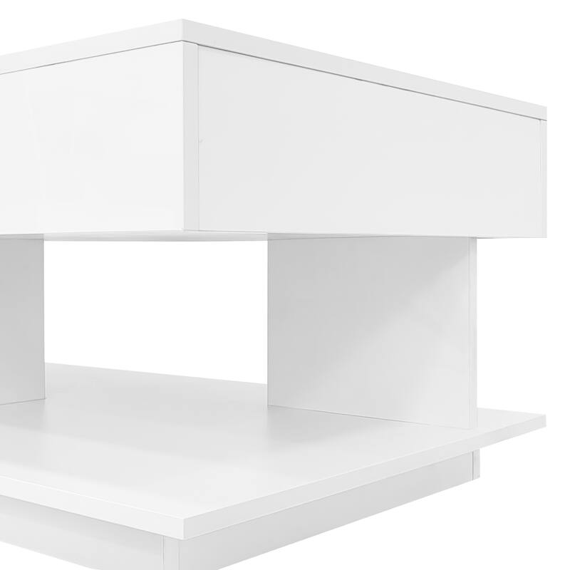 41.3-76.7'' Extendable Coffee Table with Multiple Storage for Living Room