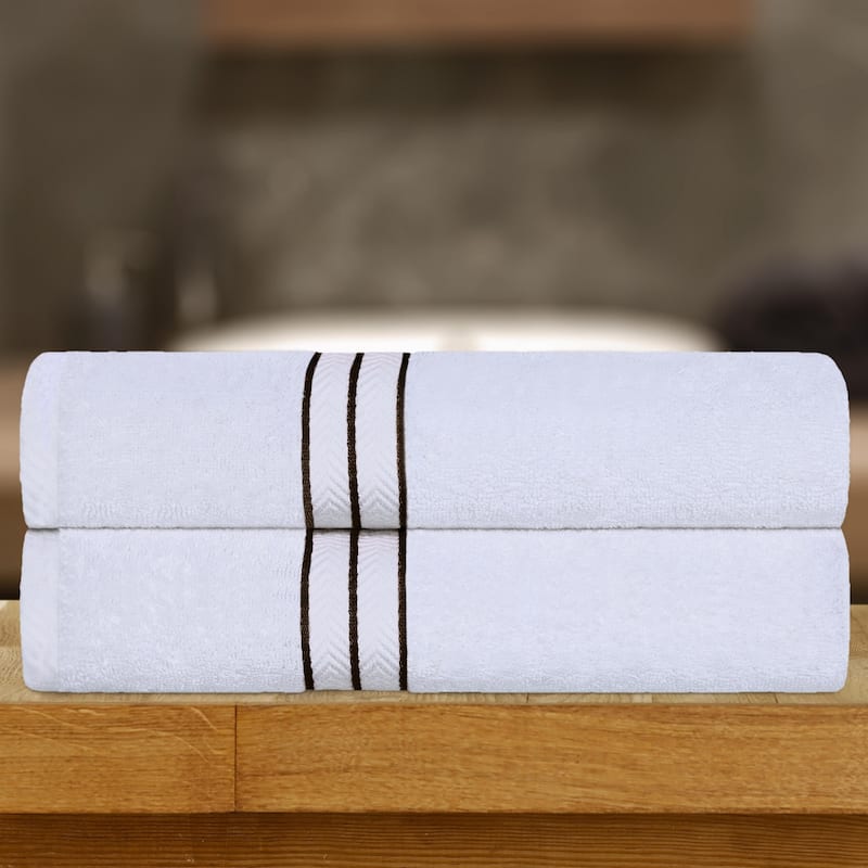 Turkish Cotton Heavyweight Bath Sheet Set of 2 by Superior - Chocolate