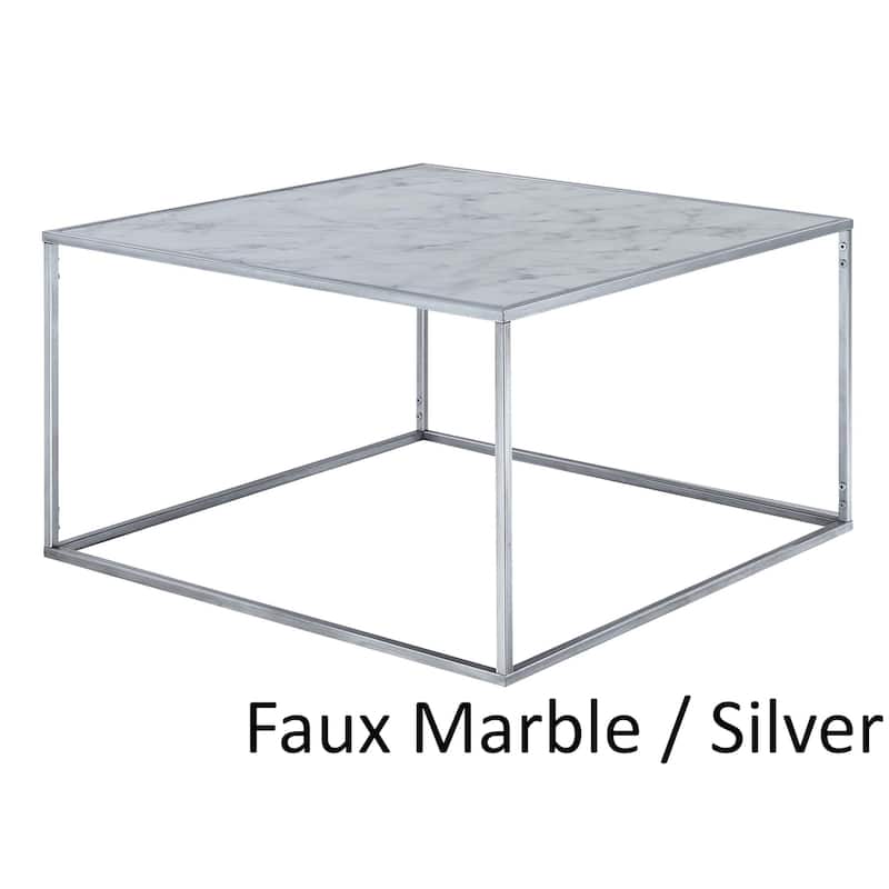 Convenience Concepts Gold Coast Faux Marble Square Coffee Table