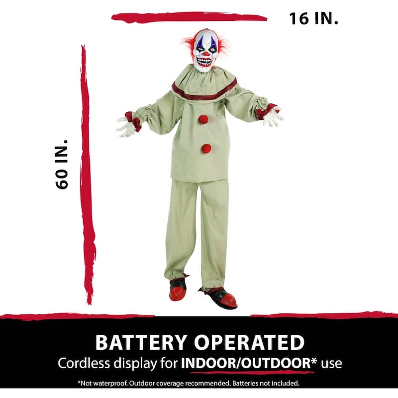 Life-Size Animatronic Clown with Lights and Sound, Indoor or Covered ...