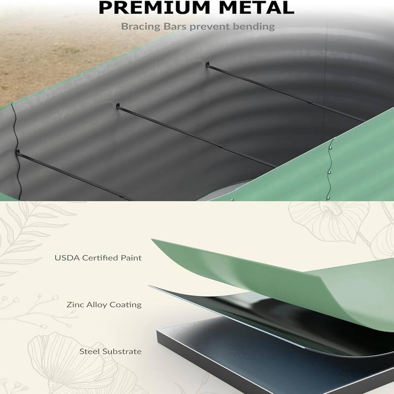 4-ft W x 8-ft L x 2-ft H Green Metal Raised Garden Bed(2-Pack)