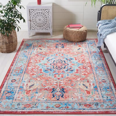SAFAVIEH Riviera Machine Washable Slip Resistant Verona Oriental Rug - 6'7" Square
