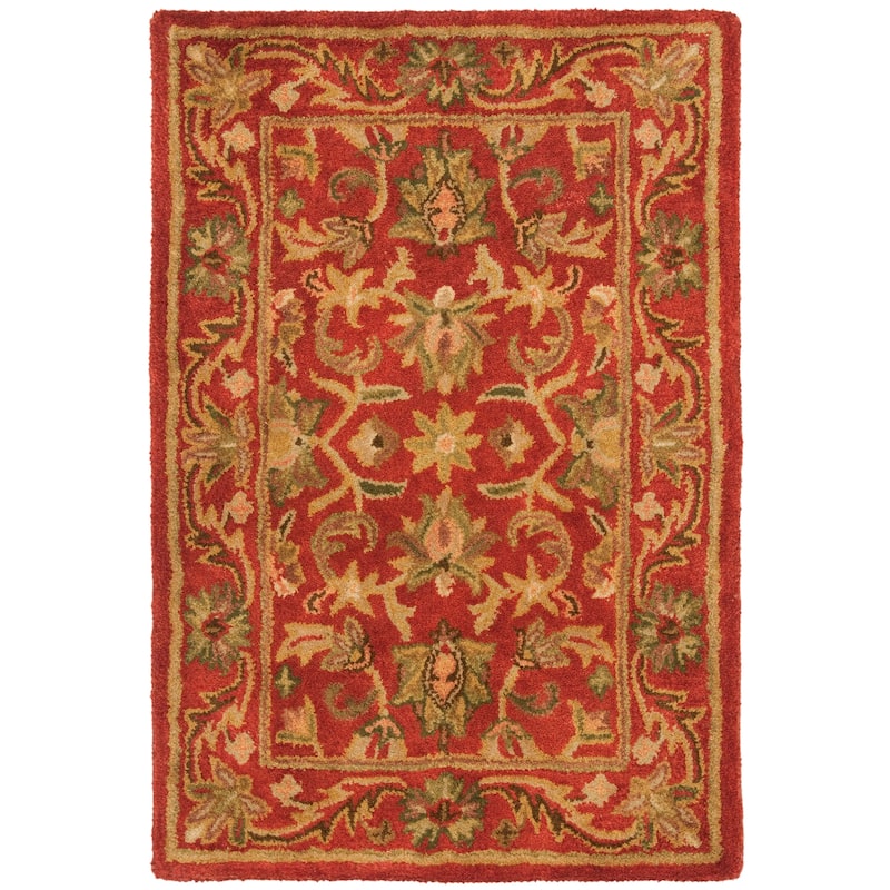 SAFAVIEH Handmade Antiquity Manerva Traditional Oriental Wool Rug - 2'3" x 4' - Red/Red