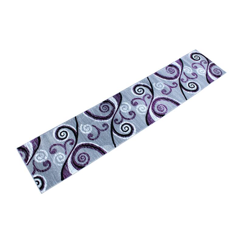 Modern Distressed Swirl Abstract Style Indoor Area Rug