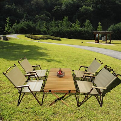 Multi-Function Foldable and Portable Dining Set, 1 Dining Table & 4