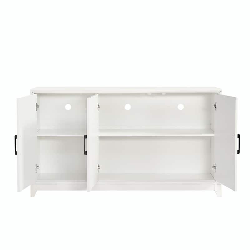 Modern Entertainment Center Media Console Cabinet with 2 Spacious Storage Spaces