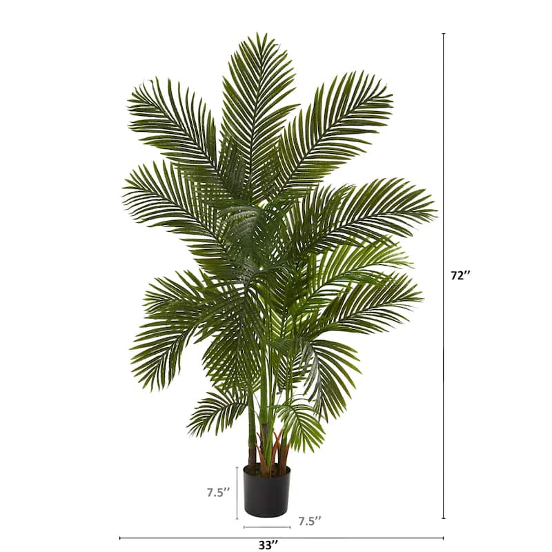 Modern Palm Tree Indoor 6ft Artificial Plant Home Office Decor - Green - 51-60 Inches