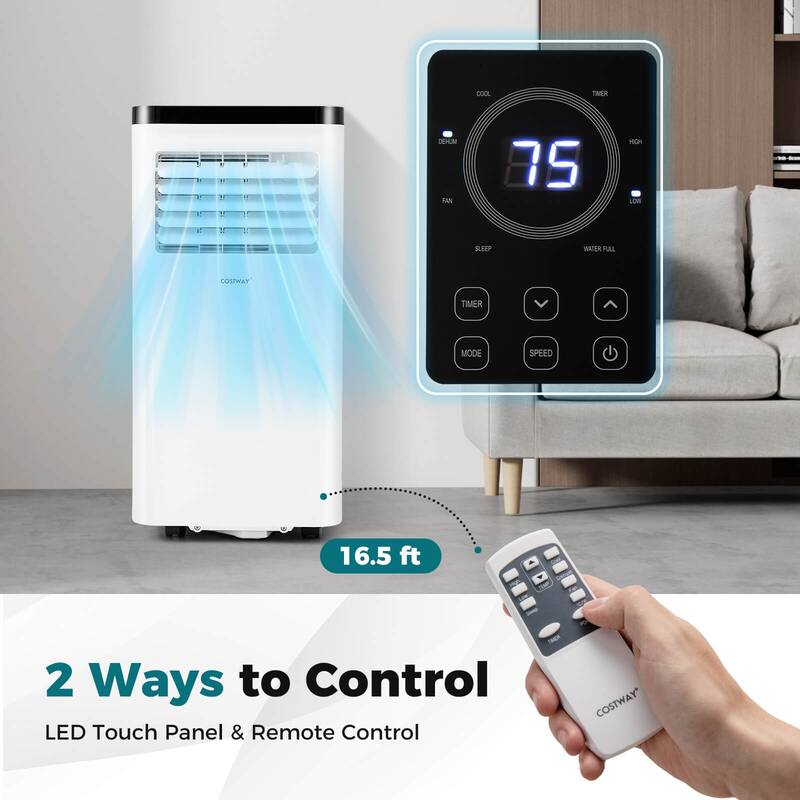 Costway 8000 BTU Portable Air Conditioner with Fan and Dehumidifier - See Details