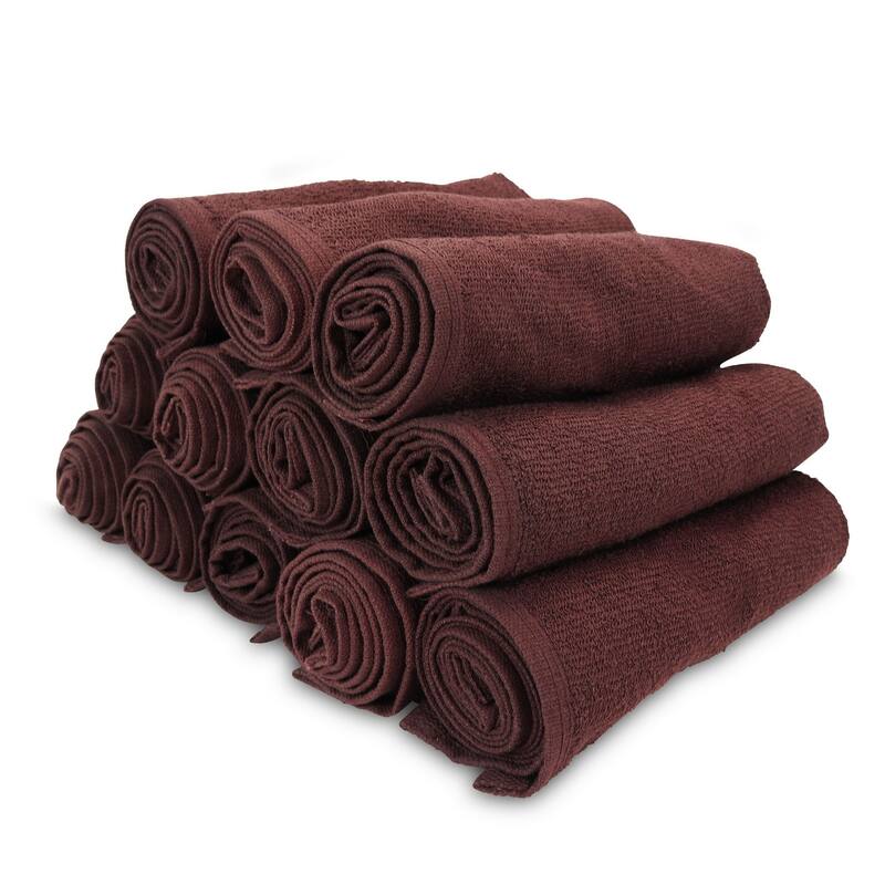 Arkwright 12-Piece Salon Towels - 16x28 - Brown