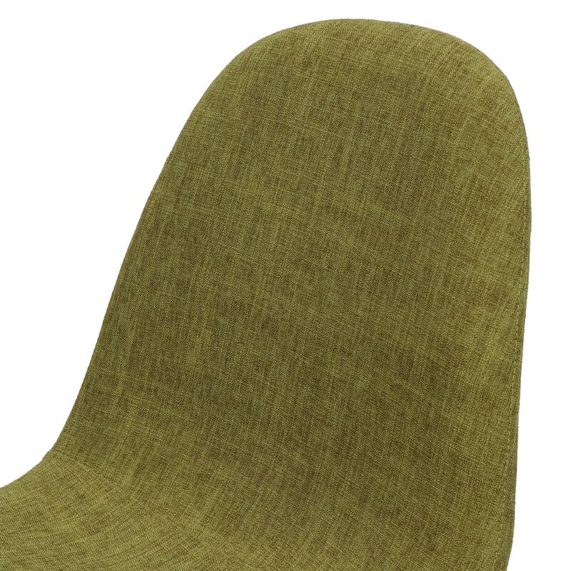Set of 2 Fabric Upholstered Dining Chair with Metal Legs, Mid-Century Armless Kitchen Side Chairs for Dining Room, Home Office