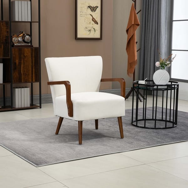 Wood Frame Armchair, modern Accent Chair Lounge Chair Bed