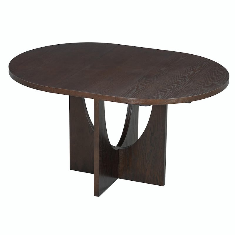 Modern 5-Piece Round Dining Set with 16.2" Removable Leaf
