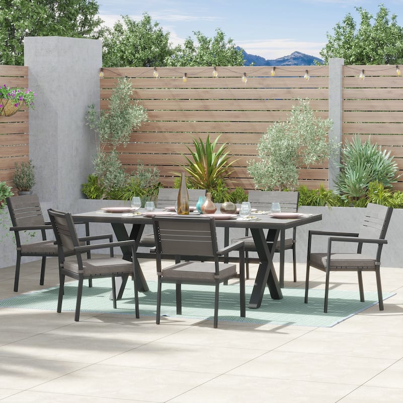 Corvus Orville 7-piece Aluminum Outdoor Dining Set with WPC Table Top