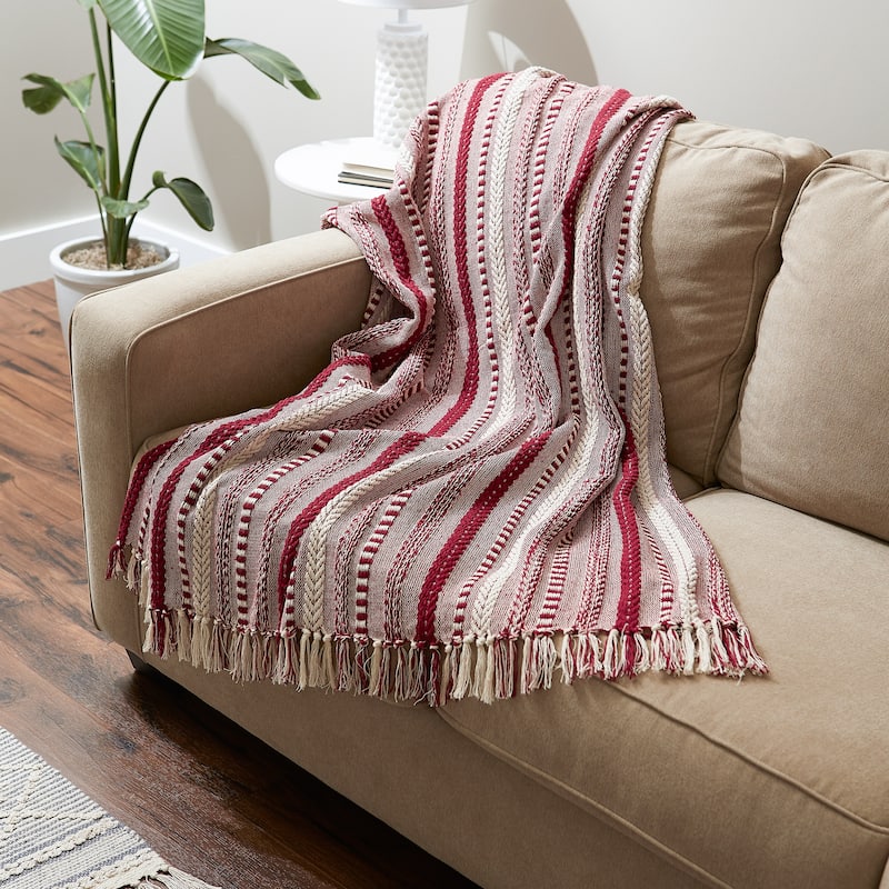 DII Braided Stripe Decorative Throw