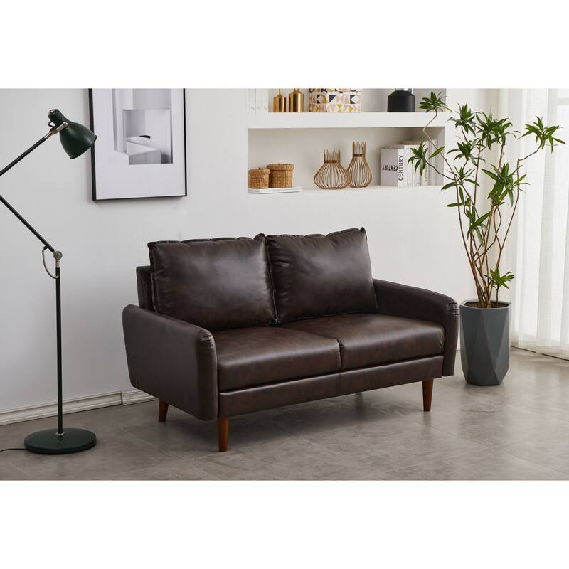 Faux leather 58'' Square Arm Loveseat